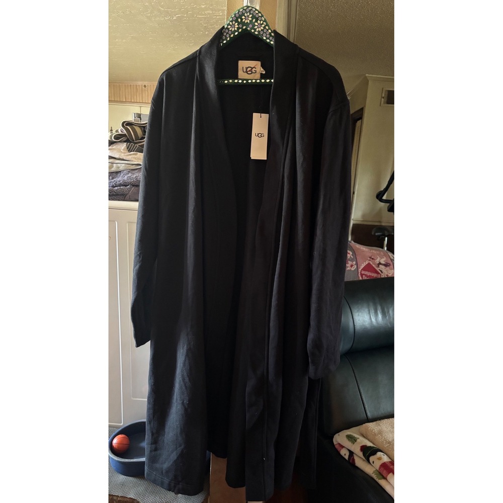 UGG Duffield II Robe Black Heather Fleece Lined